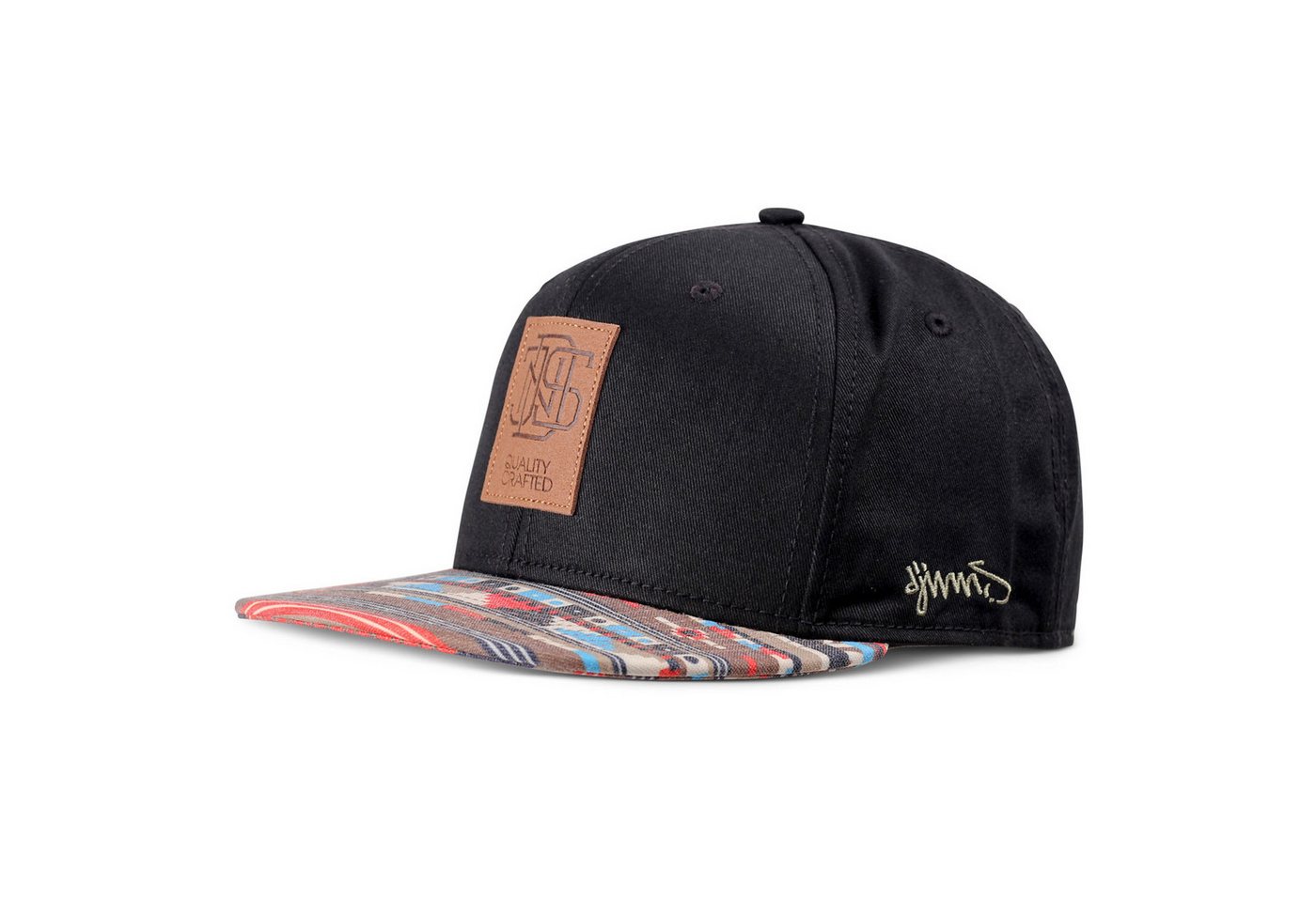 Djinns Snapback Cap Djinns 6 Panel Snapback Aztec Cap black (Basecap, Snapback Cap, Basecap) flacher Schirm mit Aztek Muster von Djinns