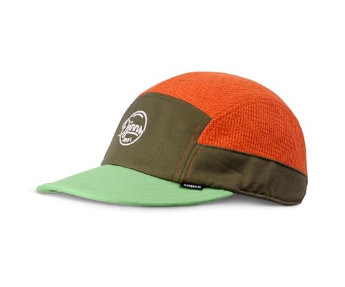 Djinns - Summer Knit (Olive/Green/orange) - 5 Panel Soft Flatcap Cap Cappy Caps Hut Hat Kappe Mütze Caps von Djinns