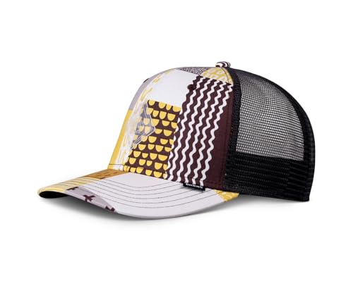 Djinns - Summerpattern (Grey/White/Yellow) - Trucker Cap Meshcap Hat Kappe Mütze Caps von Djinns