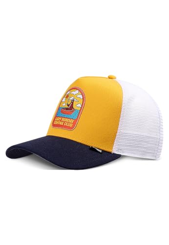 Djinns - Sunday Sloth (Mustard/Navy) - Trucker Cap Meshcap Hat Kappe Mütze Caps von Djinns