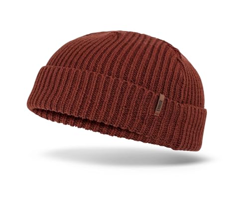Djinns - Super Short Beanie Rip Knit #2 (Rust) - Mütze Strickmütze Wintermütze Wollmütze Winter Unisex von Djinns