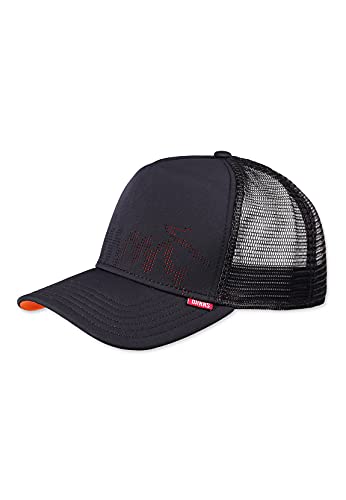 Djinns Trucker Cap HFT Burned Sports Black Orange Schwarz, Size:OneSize von Djinns