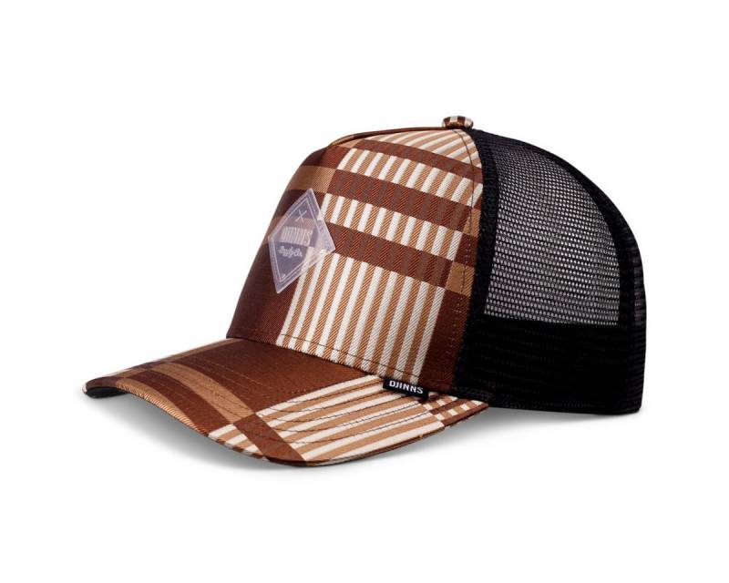 Djinns Trucker Cap Djinns HFT Cap Shiny Check Coffee/Creme (Meshcap) von Djinns