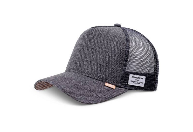 Djinns Trucker Cap Djinns HFT Trucker Cap GlenCheck grey (Basecap, Basecap, Meshcap, Trucker Kappe) gebogener Schirm mit Karo-Muster auf Schirmunterseite von Djinns