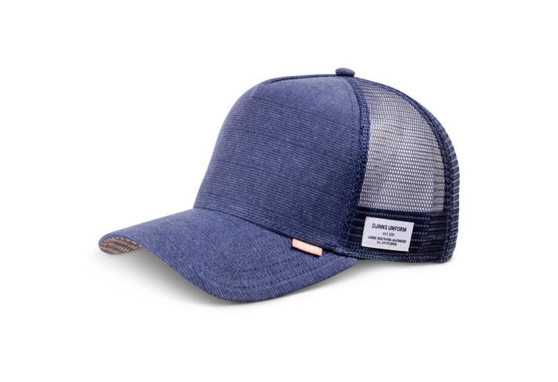 Djinns Trucker Cap Djinns HFT Trucker Cap GlenCheck navy (Basecap, Basecap, Meshcap, Trucker Kappe) gebogener Schirm mit Karo-Muster auf Schirmunterseite von Djinns