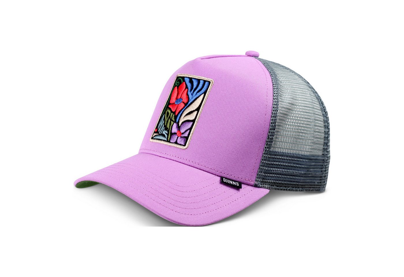 Djinns Trucker Cap Djinns HFT Trucker Cap M-Flowers Violet (Button-Strap, Druckknopf) von Djinns