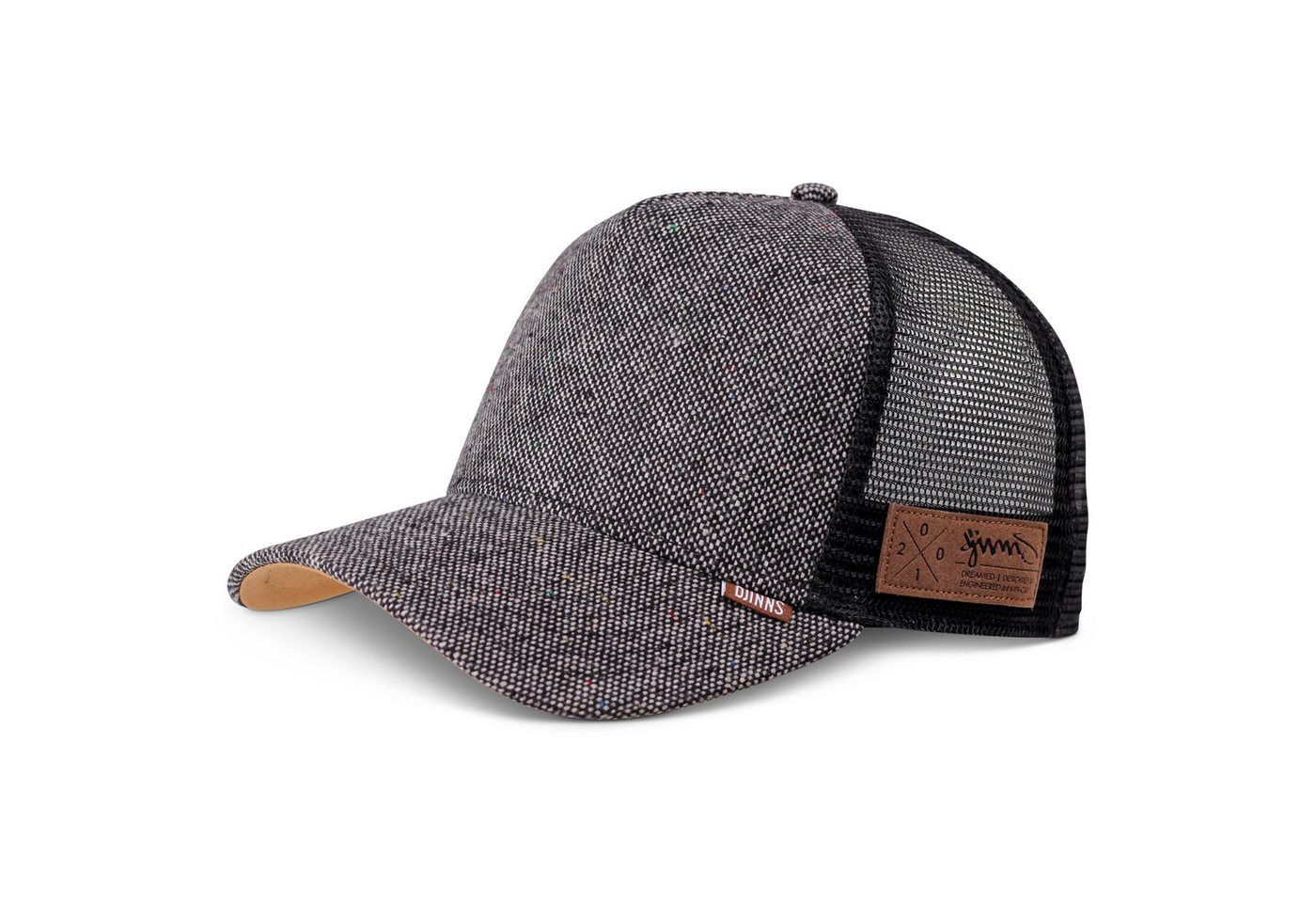 Djinns Trucker Cap Djinns HFT Trucker Cap Spotted Tweed Black (Basecap, Basecap, Trucker Kappe, Meshcap) Djinns Logo Patch von Djinns