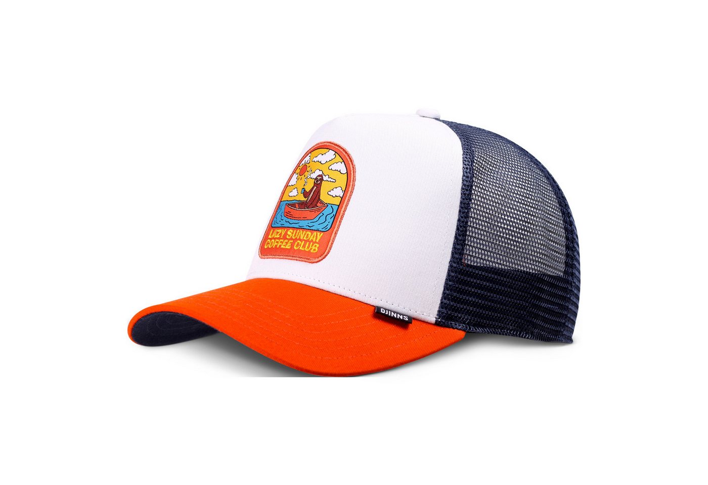 Djinns Trucker Cap Djinns HFT Trucker Cap Sunday Sloth White/Rust (Basecap, Meshcap, Trucker Kappe) von Djinns