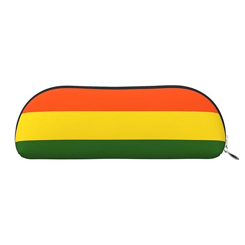 Lustige geröstete Kaffeebohnen-Federmäppchen mit Reißverschluss, Leder-Federmäppchen, Kosmetiktasche, Schreibwaren-Beutel, langlebig, großes Fassungsvermögen, Regenbogenflagge, Einheitsgröße, von Djnni