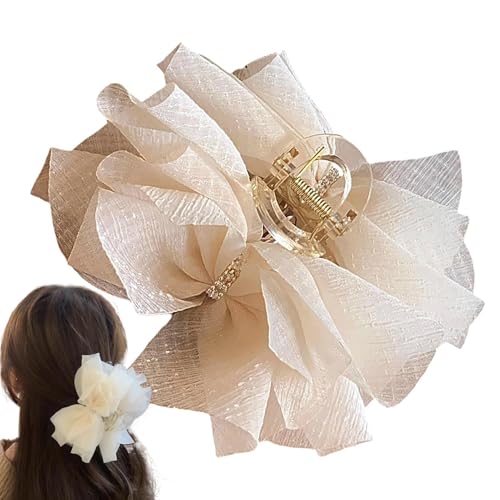 Djowyh Chiffon Bogenclips, klauenklammern | nicht schlammige Klammern Friseur großes Schwarz oder Weiß,Maschenhaarstyling -Werkzeuge für Frauen Styling von Djowyh