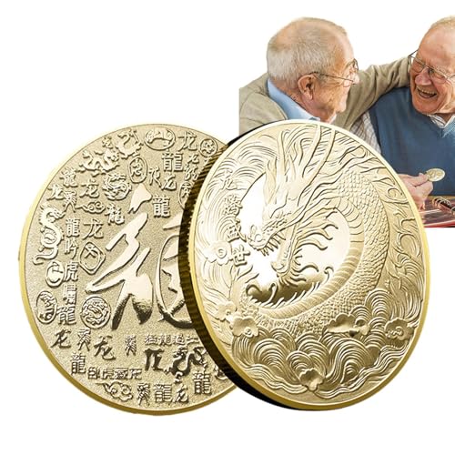 Djowyh Chinesische Sternzeichen-münze,Doppelseitige Gold-Silbermünze „Jahr des “ | Chinesisches traditionelles -Münzen-Gedenkabzeichen für das bevorstehende Neue Jahr von Djowyh