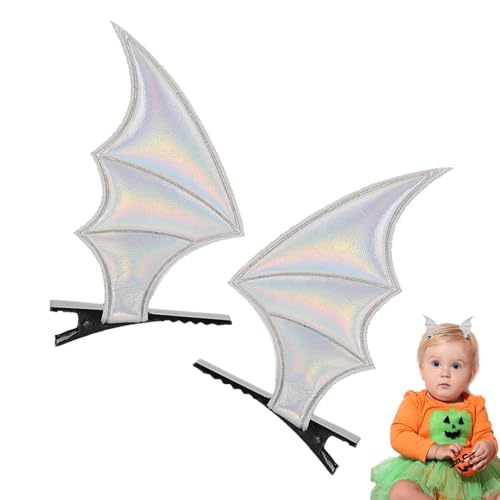 Djowyh Fledermausflügel-Haarspangen,2 Stück Horror-Haarnadeln - Halloween Fledermausflügel Haarspangen für Party Cosplay Requisiten, Haarspange, Haarnadel Haarschmuck von Djowyh