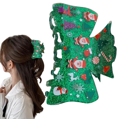 Djowyh Haarklammern für Frauen, süße rote Haarklammern mit Strasssteinen | Bequeme Haarspangen mit weihnachtlichen Elementen - Haarklammern, langlebiger Haarschmuck für Familie, Freunde, Kinder von Djowyh