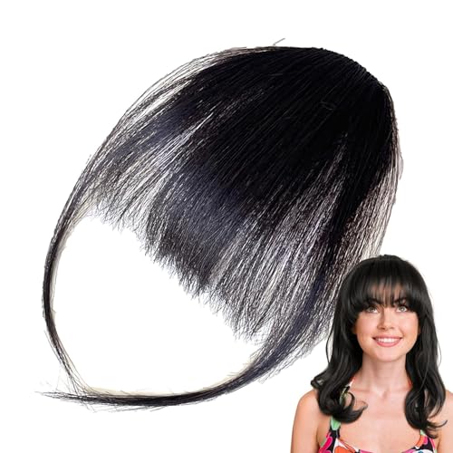 Djowyh Wispy Bangs Haarspange,Clip in Pony - Human Fringe Damen-Stirn-Clip-in-Pony | Girlfriend Sisters Bangs with Temples Alltägliche Haarverlängerungen für Fotografie, Dating von Djowyh