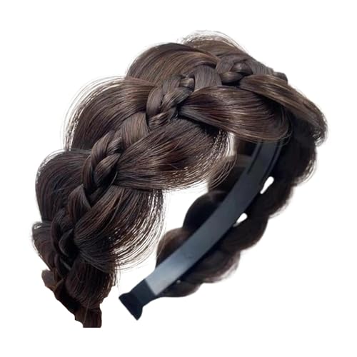 Djowyh Zopf-Stirnband, geflochtene Haar-Stirnbänder,Breites Fischgrätengeflecht-Haarband mit Zähnen | Twist Fishbone Head Hoop Styling Kopfbedeckung Zubehör für Frauen von Djowyh