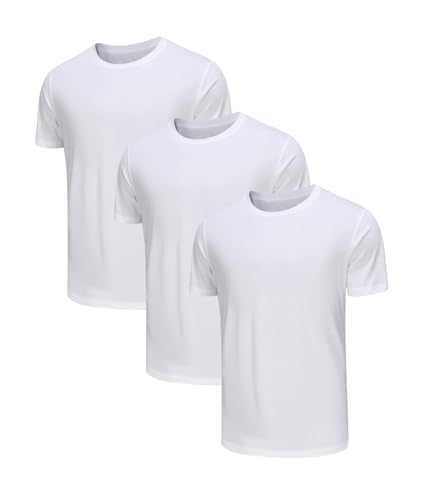Djtnzdm Herren T Shirt Kurzarm Regular Fit Klassisches Baumwolle Rundhalsausschnitt Basic Arbeit Tshirts für Männer Freizeit Multipack XXL Weiss Djtnzdm Herren T Shirt Kurzarm Regular Fit Klassisches Baumwolle Rundhalsausschnitt Basic Arbeit Tshirts für Männer Freizeit Multipack XXL Weiss von Djtnzdm