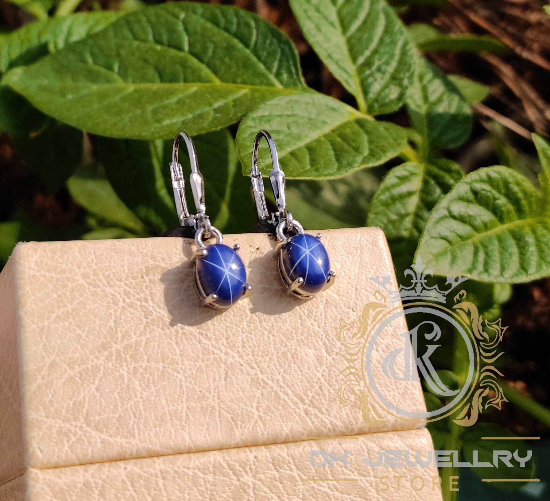 Lindy Sternsaphir Ohrring, Blauer Drop & Baumeln Lever Back Geschenk Für Sie Lindy Sternsaphir Ohrring, Blauer Drop & Baumeln Lever Back Geschenk Für Sie von Dkjewelrystore