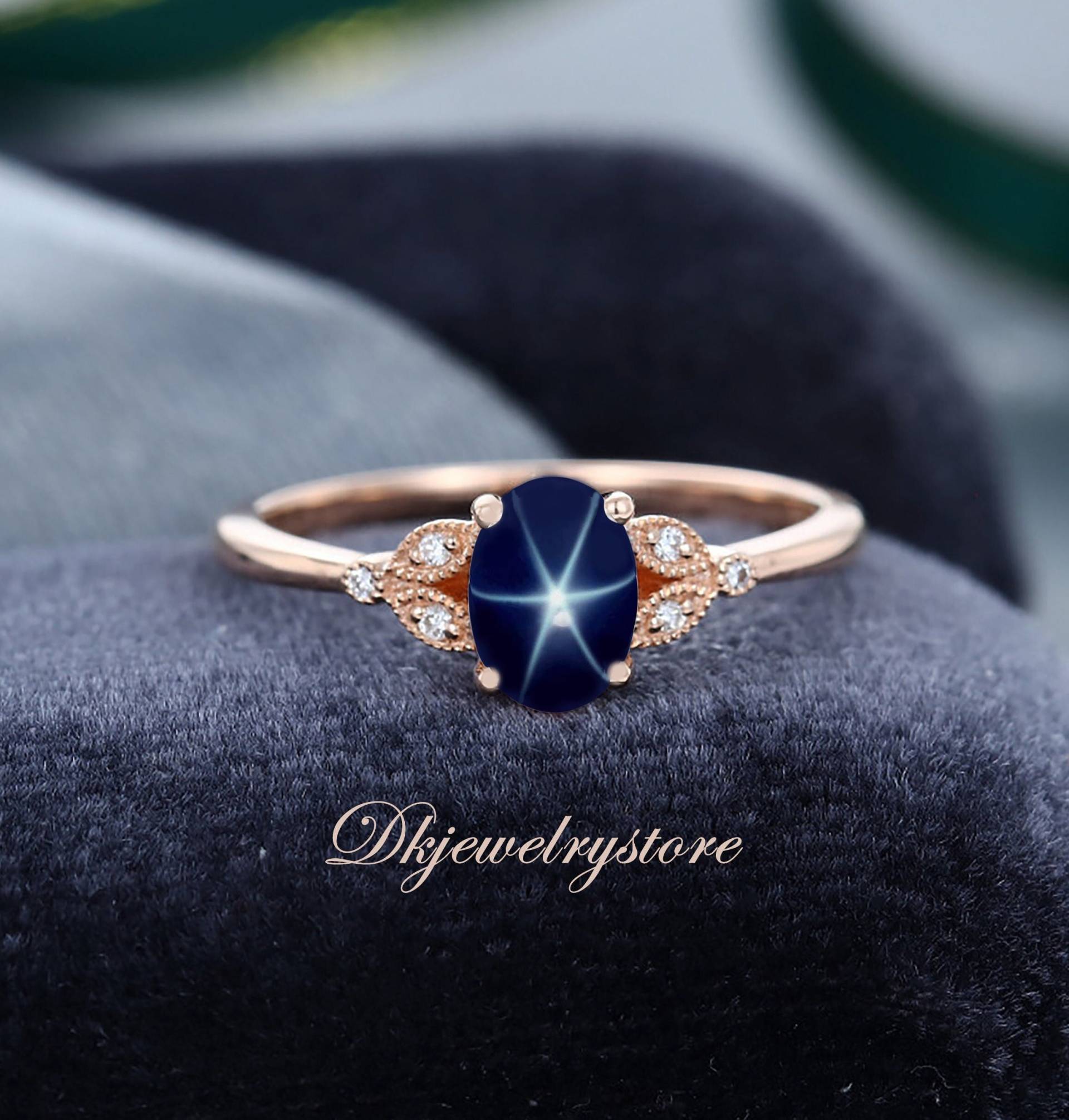 Blauer Stern Saphir Ring, Lindy Edelstein, Saphir, Lab Einfache Versprechen Ring Für Sie, Muttertagsgeschenke Blauer Stern Saphir Ring, Lindy Edelstein, Saphir, Lab Einfache Versprechen Ring Für Sie, Muttertagsgeschenke von Dkjewelrystore