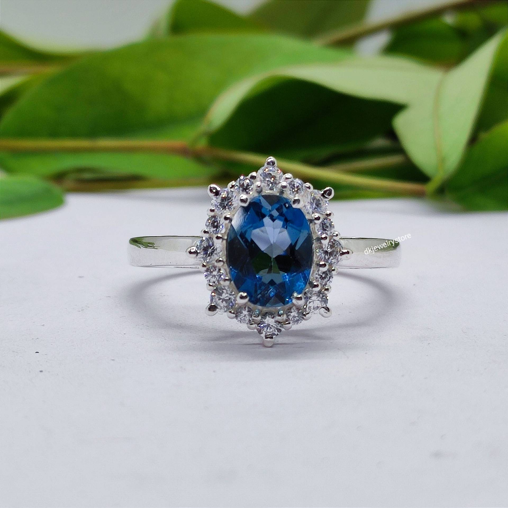 London Blauer Topas Ring, Stapelring, Versprechen Ring Paar, 925 Sterling Silber, Vorschlagen, Muttertagsgeschenk London Blauer Topas Ring, Stapelring, Versprechen Ring Paar, 925 Sterling Silber, Vorschlagen, Muttertagsgeschenk von Dkjewelrystore