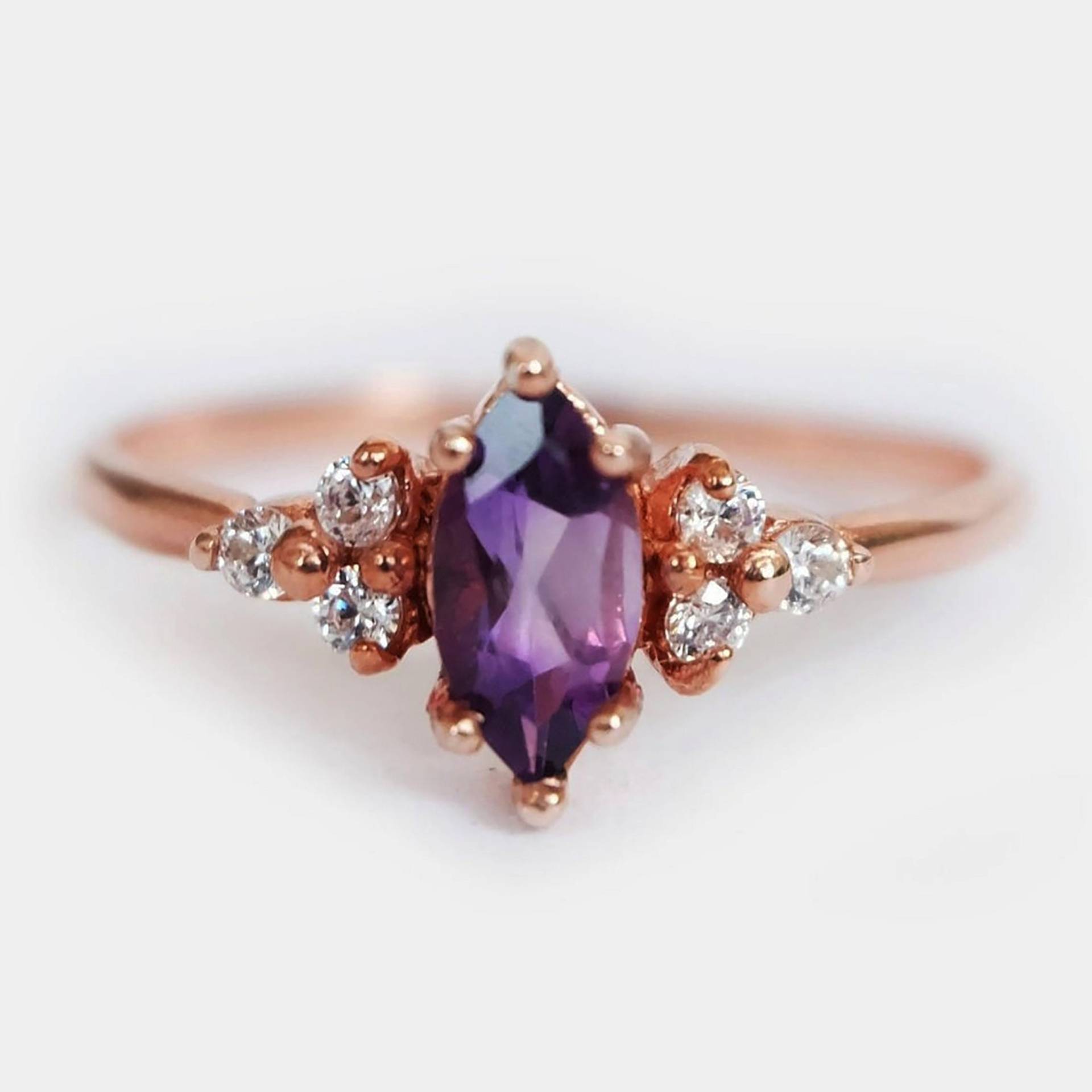 Amethyst Marquise Ring, Februar Geburtsstein, Einfacher Versprechensring, Schmuck, Sterling Silber Ring Amethyst Marquise Ring, Februar Geburtsstein, Einfacher Versprechensring, Schmuck, Sterling Silber Ring von Dkjewelrystore