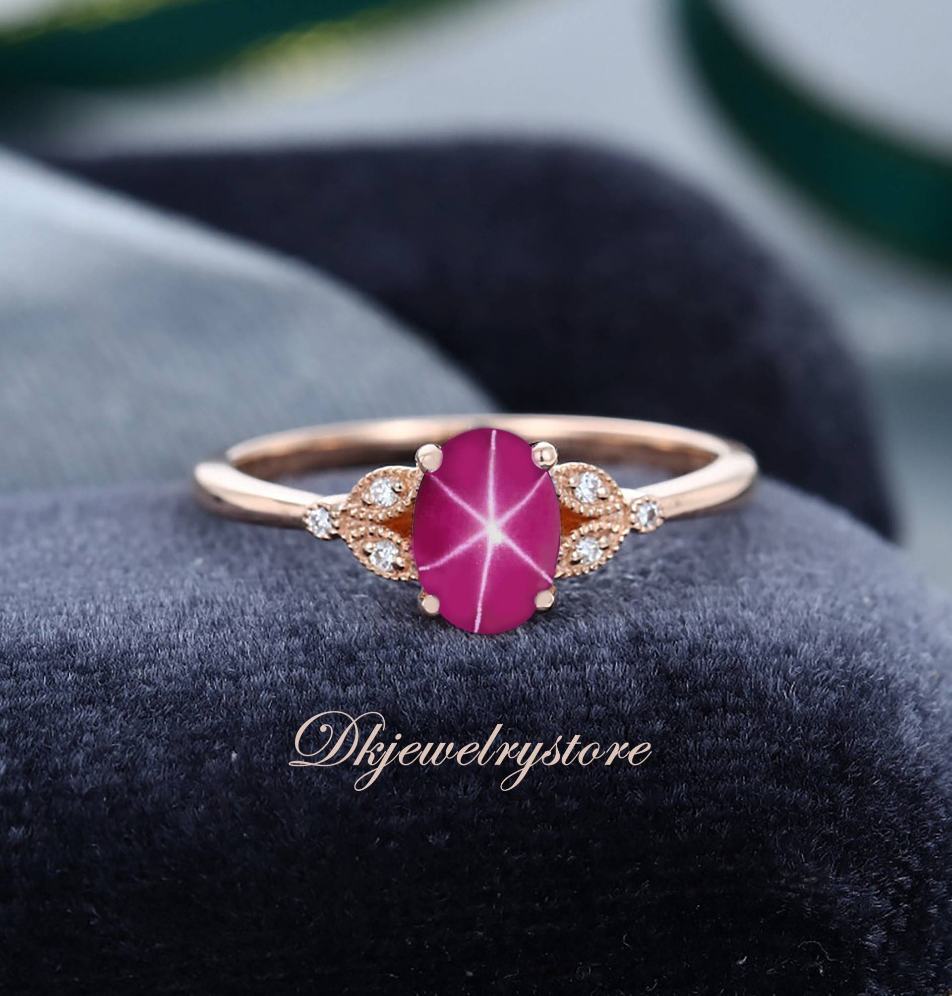 Rosa Stern Saphir Ring, Edelstein, Lindy 925 Sterling Silber, 6 Strahlen Stern, Schmuck Rosa Stern Saphir Ring, Edelstein, Lindy 925 Sterling Silber, 6 Strahlen Stern, Schmuck von Dkjewelrystore