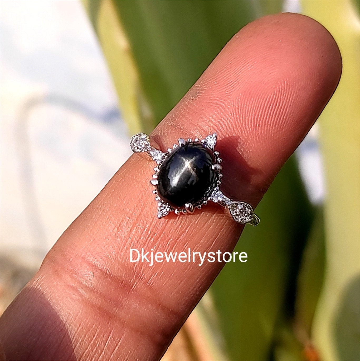 Schwarzer Stern Diopsid Ring, Edelstein, Versprechen Ring Für Paare, 925 Sterling Silber, Valentinstag Geschenk Schwarzer Stern Diopsid Ring, Edelstein, Versprechen Ring Für Paare, 925 Sterling Silber, Valentinstag Geschenk von Dkjewelrystore