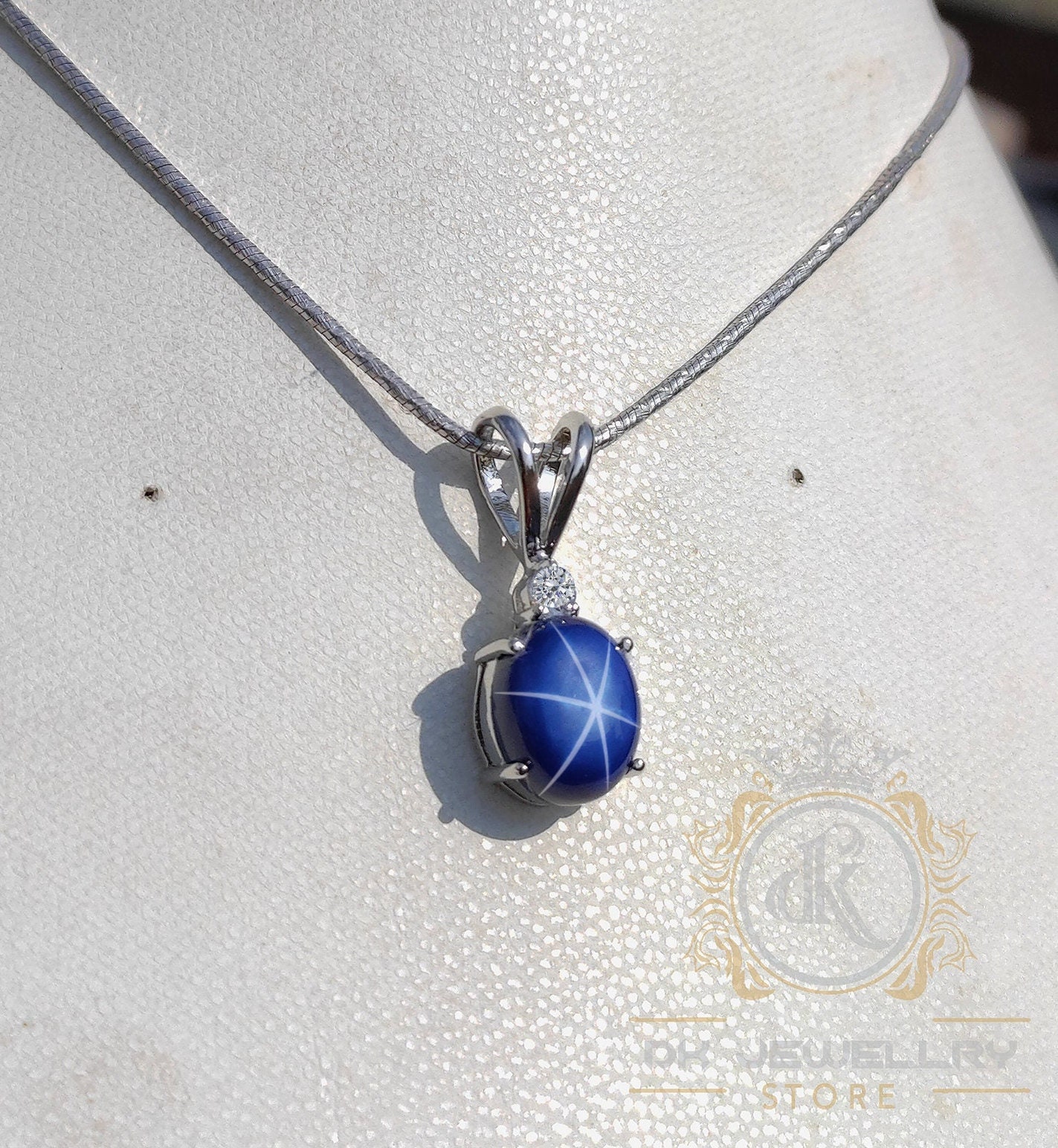 stern Saphir Anhänger, Lindy Blauer Halskette, 6strahlig Silber 925, Muttertagsgeschenk stern Saphir Anhänger, Lindy Blauer Halskette, 6strahlig Silber 925, Muttertagsgeschenk von Dkjewelrystore