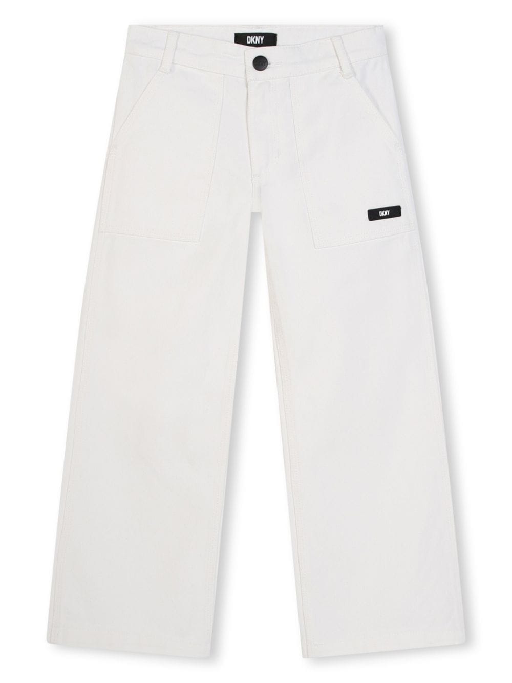 Dkny Kids Gerade Hose mit Logo-Applikation - Weiß von Dkny Kids