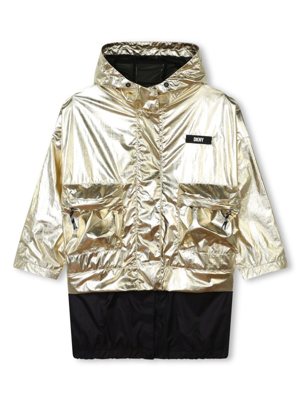 Dkny Kids Jacke im Metallic-Look mit Logo-Applikation - Gold von Dkny Kids