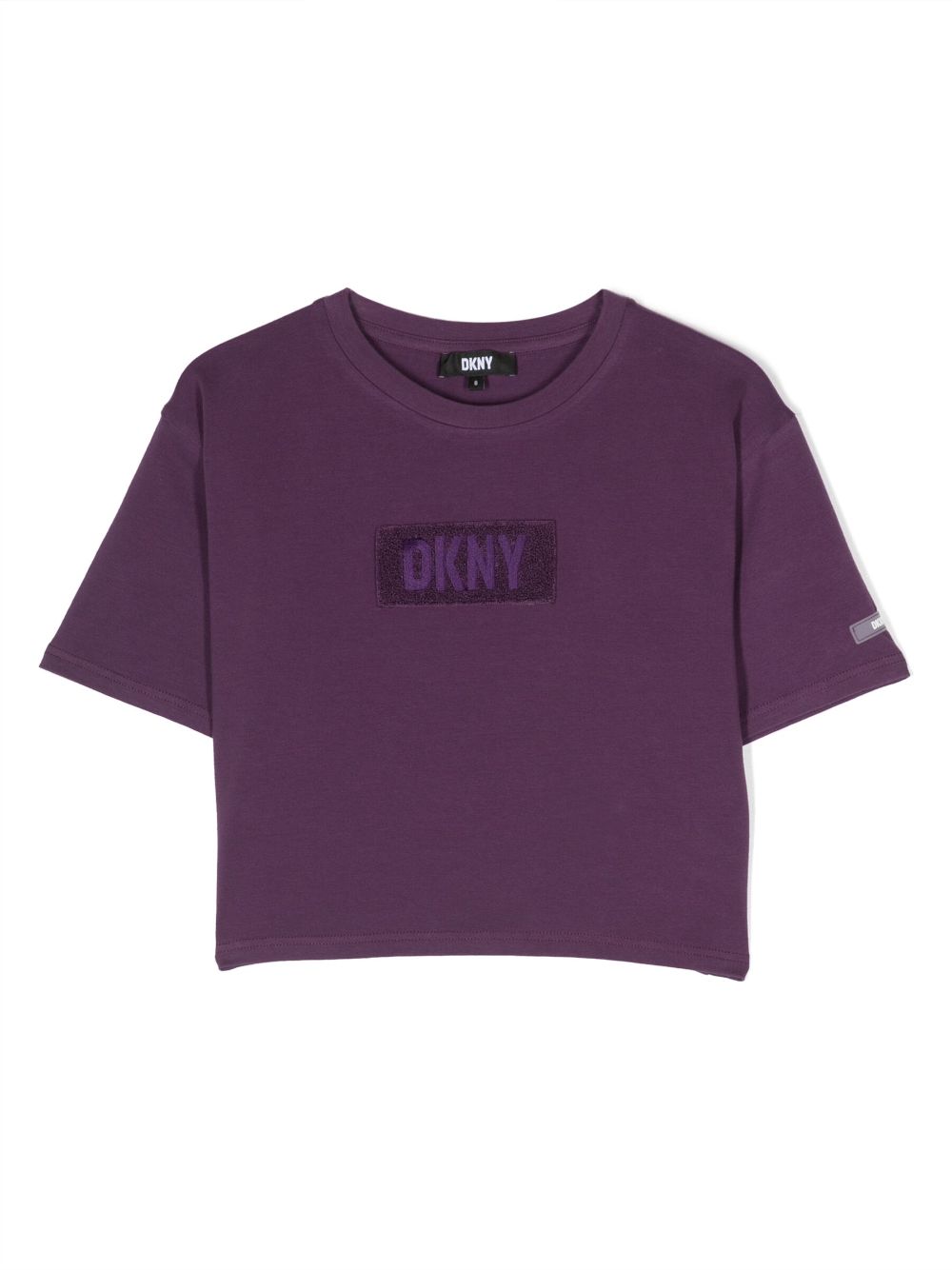 Dkny Kids Cropped-T-Shirt mit Logo-Patch - Violett von Dkny Kids