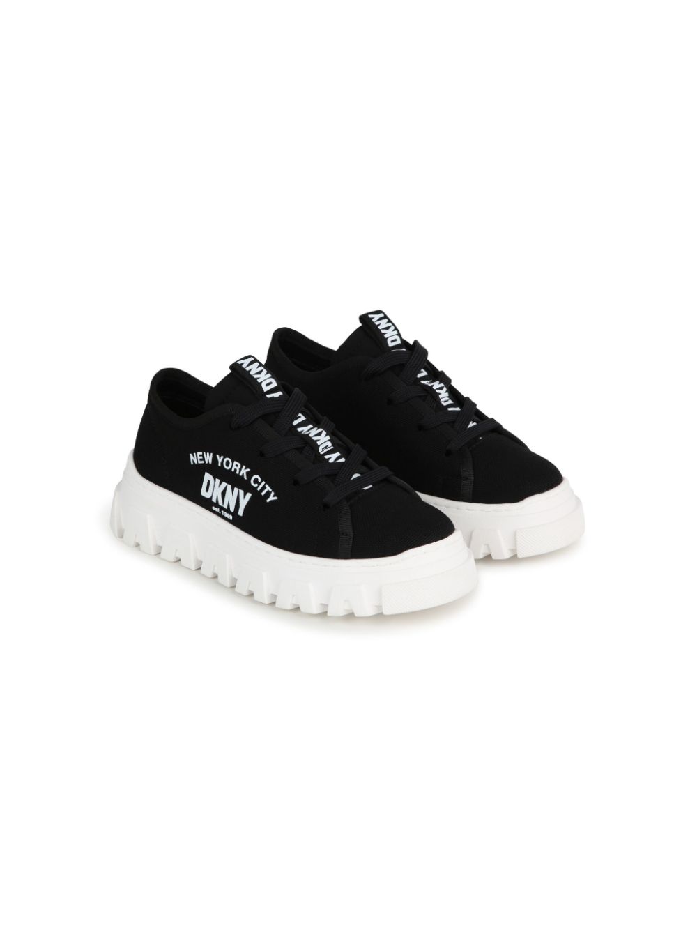 Dkny Kids Canvas-Sneakers mit Logo-Print - Schwarz von Dkny Kids