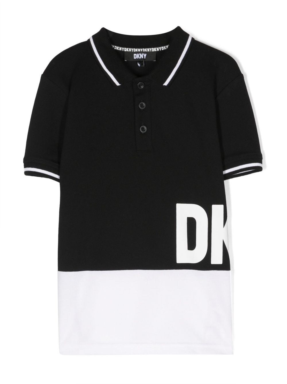 Dkny Kids Poloshirt mit Logo-Print - Schwarz von Dkny Kids