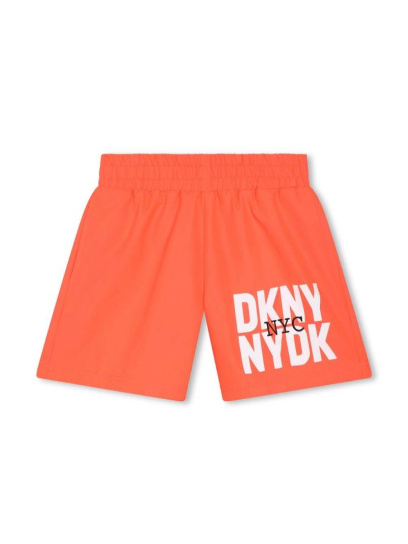 Dkny Kids Badeshorts mit Logo-Print - Orange von Dkny Kids