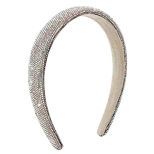 Strass-Stirnband, funkelndes Diamant-Stirnband für Damen und Mädchen, Bling-Stirnbänder, dick gepolstertes Stirnband, glitzernde silberne Stirnbänder, modischer glitzernder Haarreifen von Dlmlemu