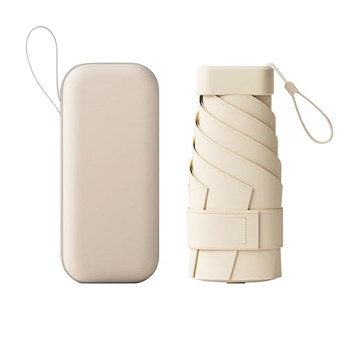 DmDoyy Mini Regenschirm, Damen Kleiner Faltschirm Für Regen Und Sonne UV-Blockierung Hochfeste Sonnenschutz Windabweisend Und Wasserdicht Tragbare Bequeme von DmDoyy