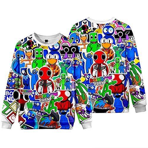 Regenbogen Freunde Pullover Jungen Und MäDchen Langarm-Shirt 4d Cartoon Print Kinder Warmes Sweatshirt Baumwolle von Dmspace