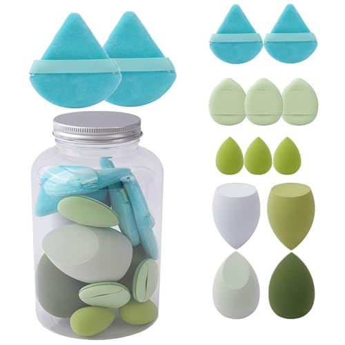 Dmuzsoih 14x Makeup Schwämme Set, Beauty Schwamm Blender, Puderquaste Set, Triangle Face Makeup Puff, Foundation Blending Beauty-Blender, Wet & Dry Use Long Lasting For Women Cream And Powder von Dmuzsoih