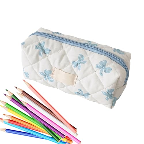 Dmuzsoih 20x8x8cm Stifthalter Mit Bogenmuster, Ästhetischer Bleistiftbeutel, Niedlicher Stifthalter, Federmäppchen Mit Schleife, Teenager Etui Schule, Multifunktionale Stiftebox Für Zuhause, Schule von Dmuzsoih