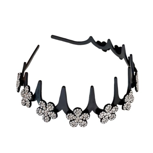 Dmuzsoih Haar-Stirnband zum Zurückschieben – Strass, gewelltes Haarband für Damen, rutschfestes Haar-Accessoire, funkelnd, modisch, für Workout, Fitnessstudio, Spa, Gesichtswäsche, Hautpflege von Dmuzsoih