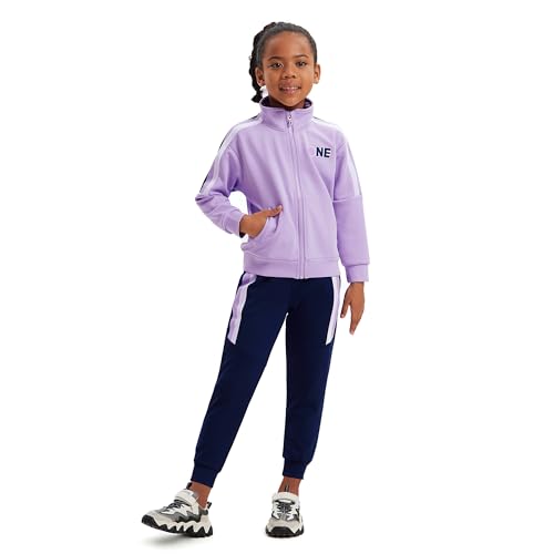Dmwhsy 2Pack Mädchen Kinder Outfits Trainingsanzug Set gestreift Bomber Brief drucken Zip Up Crop Top Langarm mit Taschen unten Sport authentisch Jogger Kordelzug Hose für Alter 4-15 Jahre von Dmwhsy