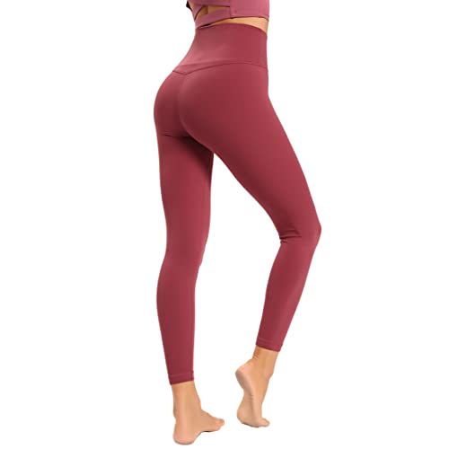 Dmwhsy Damen-Lauf-Leggings, hohe Taille, Bauchkontrolle, Yoga-Hose mit versteckten Innentaschen auf der Rückseite, sportliche Leggings von Dmwhsy