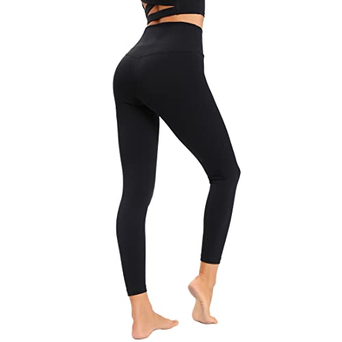 Dmwhsy Damen-Lauf-Leggings, hohe Taille, Bauchkontrolle, Yoga-Hose mit versteckten Innentaschen auf der Rückseite, sportliche Leggings von Dmwhsy