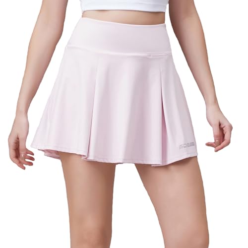 Dmwhsy Damen Plissierte Tennisrock Hohe Taille mit Taschen Sportrock Faltenrock Minirock Golf Röcke Skirt mit Innenhose von Dmwhsy