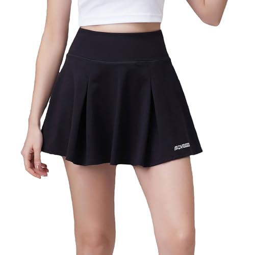 Dmwhsy Damen Plissierte Tennisrock Hohe Taille mit Taschen Sportrock Faltenrock Minirock Golf Röcke Skirt mit Innenhose von Dmwhsy