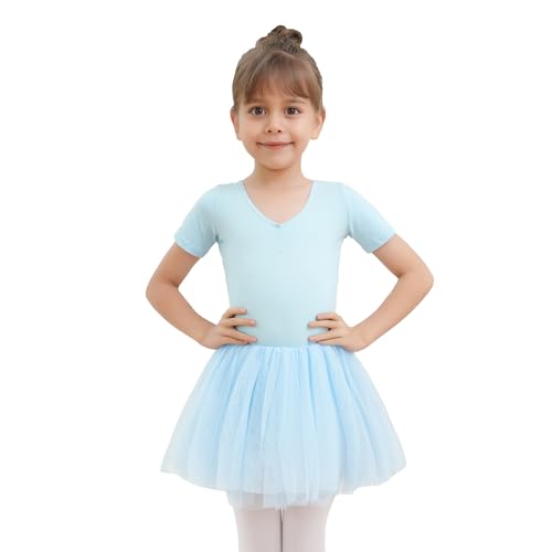Dmwhsy Mädchen Ballett Tutu Kleid Ballett Outfit Kreuz Träger Ballett Tutu Rock Gymnastik Leotard Baumwolle Kostüme Tanzbekleidung von Dmwhsy