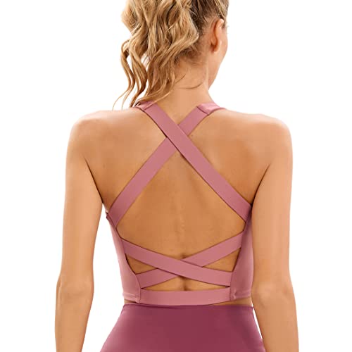 Sport-BHS für Damen, sexy, überkreuzter Rücken, gepolsterter Träger-Sport-BH, Yoga-BH für Damen, Workout-Tanktops von Dmwhsy