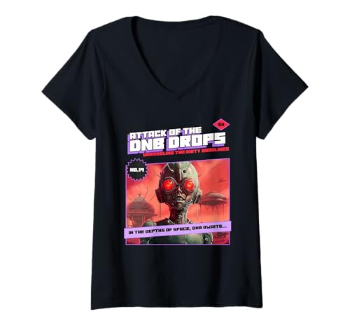 Damen Drum & Bass DnB Sci Fi Dubstep Liquid T-Shirt mit V-Ausschnitt Damen Drum & Bass DnB Sci Fi Dubstep Liquid T-Shirt mit V-Ausschnitt von DnB Dance Gift