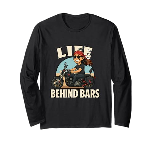 Life Behind Bars Damen Biker Langarmshirt Life Behind Bars Damen Biker Langarmshirt von DnD Design
