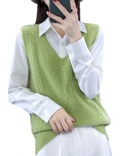 Damen Ärmellose Wollweste Casual V-Ausschnitt Weste Bedruckte Strickweste, Fruit En8, XL von Dndrdhfb