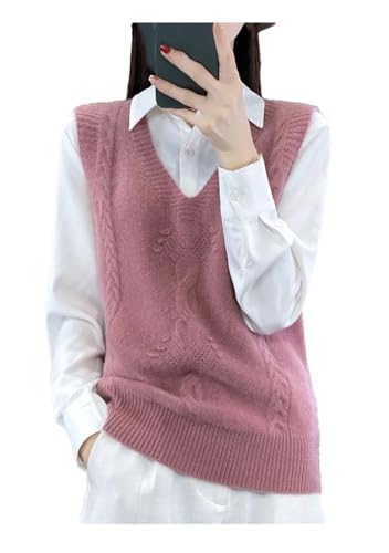 Damen Ärmellose Wollweste Casual V-Ausschnitt Weste Bedruckte Strickweste, Pnnrk, 36 von Dndrdhfb